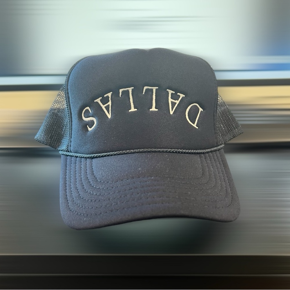Upside Down Dallas Foam Trucker Hat - Blue